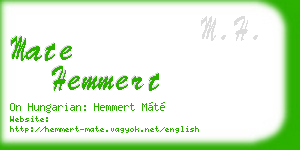 mate hemmert business card
