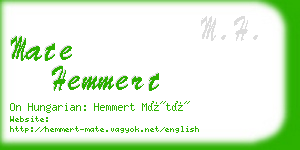 mate hemmert business card